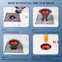 Freestanding Tub Drain Kit, PVC Bathtub Drain Rough-in Kit，Compatible with Free Standing Bathtubs, Floor Mounted Bathtubs and Island Bathtub, with PVC Plastic Adapter and Brass Tail Pipes