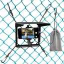 Phone Fence Mount with Shade, Fence Phones Holder for iPhone, Mevo Start, GoPro and Other Action Cameras, for Recording Baseball, Football, Softball, Hockey and Tennis Games (Black with Bag)