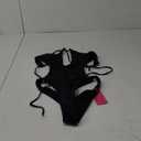 HYPERFIRE Women's Sexy Criss Cross Halter Bathing Suit Cut Out Backless Monokini Swimsuits One Piece (Medium, Black)