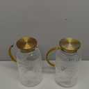 Amzcku Glass Pitcher with Lid, 68 oz/ 2 Liter 2Pack Vintage Water Pitcher,Glass Water Carafe for Cold Brew, Coffee, Lemonade, Iced Tea,Beverage, Heat Resistant Jug