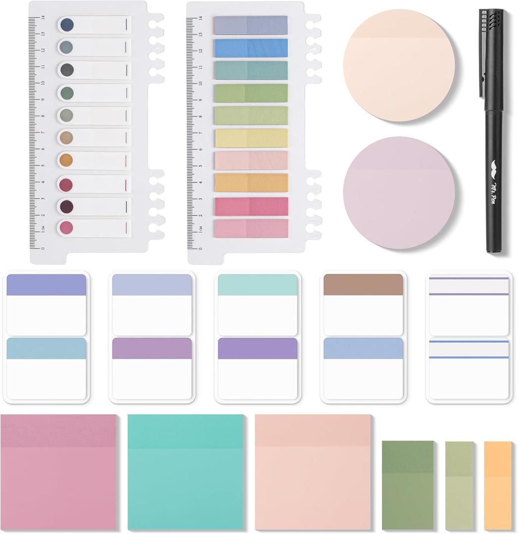 Mr. Pen- Transparent Sticky Note Set, 1000 Sheets, Colorful, Bible Sticky Notes Clear Sticky Notes Transparent, Transparent Sticky Notes for Bible Study, Stocky Notes for Bible Journaling