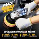 Cordless Buffer Polisher for De-walt 20v Max Battery, Brushless Rotary Car Buffer Polisher, Variable Speed 1000-6000 RPM, Detachable Handle Polisher for Car Detailing,Sanding Waxing (No Battery)
