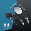 ASUBHA 2PCS Motorcycle Mirrors, Motorcycle Mirrors for Handlebar, Convex Handlebar Rear View Side Mirror with M8 M10 Bolt, Wide Angle Rear View Mirror Car Accessories for Scooter ATV UTV Dirt Bike