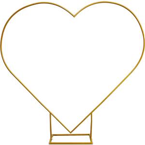 7.2ft Heart-Shaped Metal Balloon Arch Kit for Weddings Valentine's Day Proposals Engagements & Birthdays, Elegant Heart Arch Stand with Base for Ceremony Backdrops & Party DecorationsGold, 10 inches x 86.4 inches x 86.4 inches