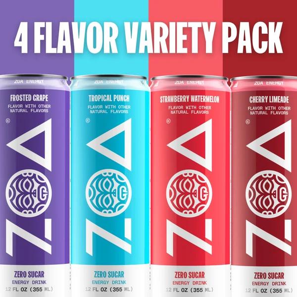 ZOA Energy Drink Variety Pack 12oz, 09/7/26