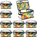 8 Packs Extra Large Toy Storage Bags with Labels, Reusable Clear PVC Board Game Storage, Travel Waterproof Toy Organizer Bags with Name Tag and Manual Pocket for Building Blocks, Puzzle, Kids Books (Black)