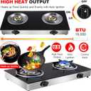 forimo Propane Gas Cooktop 2 Burners Gas Stove portable Tempered Glass Double Burners Stove Auto Ignition Camping Double Burner LPG for RV,Apartments,Outdoor