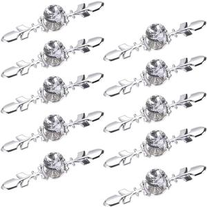 Sumnacon Drawer Dresser Knobs Pull Handles - Crystal Glass Diamond Decorative Knobs with Plate, Cabinet Cupboard Door Knobs with Screws for Kitchen Bathroom Office Decoration Pack of 10 (4.7 Inch, Silver)