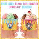 Mimorou 50 Pcs 8 oz Ice Cream Drip Baseball Paper Bowls for Birthday Party Supplies, Disposable Ice Cream Drip Baseball Treat Snack Cups, Sports Party Favors, Celebration Supplies, Table Decorations
