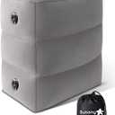 Sunany Inflatable Foot Rest Pillow for Travel, Kids/Adults Airplane Travel Pillow-Adjustable Height Cushions,for Kids to Sleep While Traveling,Suitable for Office, Home and Any Travell (1 Pack) (Grey)