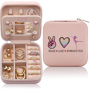 Gymnastics Jewelry Box - Gifts for Gymnastics Lovers, Team Accessories, Small Travel Case Organizer