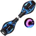 Deluxe Junior Caster Board in Amazing Blue Color, with Illuminating Wheels for More Excitement, Fun and Visibility, Durable Twistboard for Teenagers, Adults and Professional