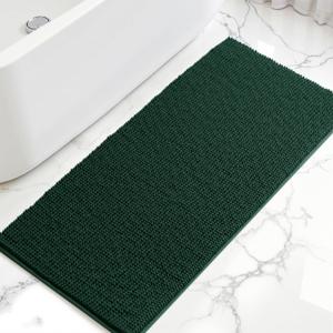 SUBRTEX Bathroom Rugs, 24" x 60" Chenille Bath Rug Soft Short Plush Bath Mat Soft Shower Mat Water Absorbent Shower Mat Quick Dry Machine Washable, Celadon
