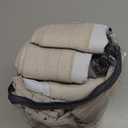 Greyish Beige Pinch Pleated Linen Blackout Curtains 96 Inch Length 2 Panels for Living Room Bedroom Light Blocking Pinch Pleat Curtains with 100% Blackout Liner Thermal Insulated Taupe Burlywood 8FT