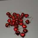 24 Pieces Valentine's Day Heart Shaped Ornaments, Glossy and Matt Heart Baubles Hanging Decorations for Valentine's Day Wedding Anniversary Home Party Decor (Red)