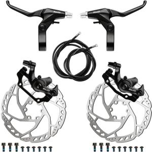 Bike Disc Brake Kit, Aluminum Front and Rear Caliper, Full Aluminum Alloy Bicycle Brake Lever, 160mm Rotor, Mechanic Tool-Free Pad Adjuster for Road Bike, Mountain Bike