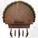 CroBlissful Turkey Fan Mounting Kit for Hanging Tail, Feather, Beard, Wall Mounted Turkey Hunting Tail Display, Durable Easy to Assemble, Trophy Mount , 13.8 Inch(Walnut Color,Stylish,1 Pack)