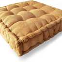 Verpert Floor Pillow 25x25 Inch, Square Meditation Cushion Floor Seating for Adults, Oversized Tufted seat Cushion Reading Nook for Kids, Yoga Meditation Pillow for Sitting on Floor (Yellow)