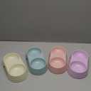 NOLITOY 8pcs Pet Feeder Set Spill Double Bowls for Cats and Dogs Food and Water Tray Candy Colors Pink Green Apricot Purple Plastic Design for Easy Feeding (21x10.5cm)