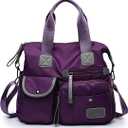 Tote Bag for Women,Multi Pockets Shoulder Handbag,Nurse Bag for Work,Large Cross body Purse,Fashion Nylon Top Handle Satchel
