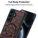 MZELQ Magnetic Case for Samsung Galaxy S26, Red Plum Bossom Floral
