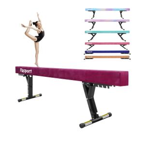 FBSPORT 8ft Adjustable Balance Beam: High and Low Floor Beam Gymnastics Equipment for Kids/Adults,Gymnastics Beam for Training,Practice, Physical Therapy and Professional Home Training with Legs