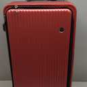 29 Inch Aluminum Checked Luggage with Side Opening Zipper, 40 * 37 * 77cm, 113L, Lightweight Hardshell ABS+PC Suitcase with TSA Lock, 360 Universal Wheels, Wine Red