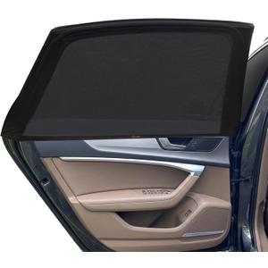 EcoNour Car Window Screens for Camping (Pack of 2) | 100% Protection from Bugs, UV and Mosquito Net | Breathable Mesh Baby Window Covers for Privacy Blackout (Medium 16"x30") | Car Window Accessories