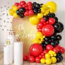 MEBAY Red Black Yellow Balloon Arch Kit, 166Pcs Latex Balloon Different Sizes 18 12 10 5 inch for Boy Birthday Baby Shower Wedding Race Car Theme Party Decorations