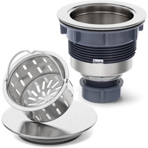 BOTEMY Stainless Steel Sink Drain Strainer 3-1/2 Inch Kitchen Sink Drain Assembly Kit with Removable Deep Sink Strainer Basket and Sink Stopper Flat Cover Replacement for Home Standard Kitchen Sinks (Brushed) BOTEMY Stainless Steel Sink Drain Strainer 3-1/2 Inch Kitchen Sink Drain Assembly Kit with Removable Deep Sink Strainer Basket and Sink Stopper Flat Cover Replacement for Home Standard Kitchen Sinks (Brushed)