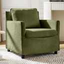 Upholstered Barrel Accent Chair, Modern Single Sofa with Washable Cover for Living Room, Bedroom,Reading Spaces,Office,Green