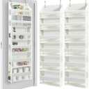 HOMELUX THEORY UPGRADED 6 Tiers Over The Door Organizer Hanging - 100D EXTRA THICK & 50lbs HUGE CAPACITY, 12 Side Mesh Pockets Over The Door Shoe Organizer, Hanging Closet Organizer (Ivory, 2pc) (Standard 2 sets)
