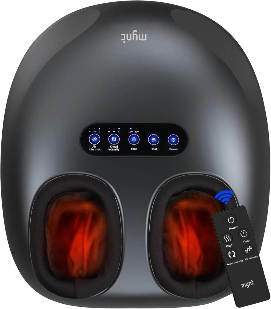 Mynt Shiatsu Foot Massager with Heat, FSA Eligible HSA Approved, Electric Foot Massage Machine for Plantar Fasciitis Neuropathy, Deep Kneading with Control, Gifts for Mom Dad Fits Up to 14