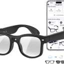 AI Smart Glasses with Camera, 8MP HD Video Recording Camera Smart Sunglasses, Bluetooth Translation Sunglasses, Touch Control Open Ear Audio glasses, Photochromic Lenses for Outdoor Sports Driving