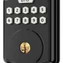 Keyless Entry Door Lock with Code, Electronic Keypad Deadbolt with 2 Keys, Smart Door Locks for Front Door, Voice Guidance, Anti-Peeping Password, Auto Lock, Easy to Install, Black