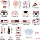 YEIRFYY 35 Pieces Pink Rose Gold Graduation Photo Booth Props Class of 2026 Graduate Photobooth Sticks Preschool Kindergarten Elementary Middle School High School Congrats Grad Party Decorations