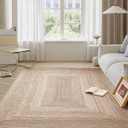 Shatex Area Rug 6x9 Feet, Large Handmade Flat Weave Jute Rug for Lving Room, Bedroom, Playroom, Reversible Boho Natural Rug, 100% Jute