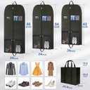 Travel Clothing Storage Bags for Hanging Clothes, Large Heavy Duty Zippered Garment Bags, Breathable Long Suit & Dress Bags for Closet Storage, Moving & Seasonal Organization