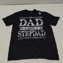 I Have Two Titles Dad And Stepdad And I Rock Them Both T-Shirt (Small, Black)