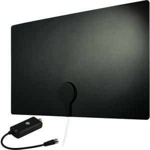 GE Ultra Edge Indoor TV Antenna, 50 Mile Range, Home Decor, Digital, HDTV Antenna, Smart TV Compatible, 4K 1080P VHF UHF, 6ft Coaxial Cable, Amplifier, Signal Booster, 33678