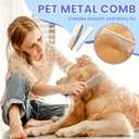 Self Cleaning Shedding Brush - 5-in-1 Professional Pet Grooming Kit Skin Friendly Grooming Tool for Dogs, Cats, and Puppies, Deshedding and Hair Removal for Long and Short Haired Pets,Blue-Orange