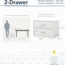 Homes: Inside + Out Apexa 2-Drawer Wooden Stackable Storage Drawers, Small Food Pantry Cabinet, Cajonera De Madera, Underbed Drawer Dorm Teen Room Decor & Bedroom, Home Office, Kitchen, White