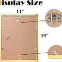 11x14 Picture Frame, Display 8X10 Picture Frames with Mat or 11x14 without Mat, Wall Mounting Display Photo Frames, Gold
