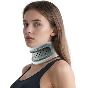 Neck Brace,Support Cervical Collar,Relieve Cervical Pain&Pressure,Soft Skin-Friendly Fabric,Memory Foam Wrapped in Silicone Breathable Hard Frame,One Size for Men&Women(Space Gray)