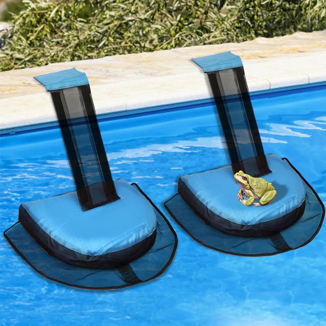 2 Pcs Pool Animal Saving Escape Ramp, Frog Saver for Swimming Pool Critter, Pool Rescue Tool for Frogs, Reduces Frogs Maintenance Accessories (Light Blue)