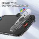 PlayVital Protective Case for Nintendo Switch 2 with Stand | Ultra-Slim Dockable Hard Shell, Split Joycon Cover, Button Caps & Thumb Grips | Clear Series, Clear Glitter Silver