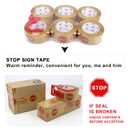 Stop Sign Sealing Tape Pre-Printed " IF SEAL IS BROKEN,CHECK CONTENTS BEFORE ACCEPTING" ,Heavy Duty Packing Tape with Dispenser 2 Inch x 110 Yards,Packaging Tape for Moving and Shipping (Brown)