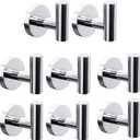 8 Pack Bath Towel Hooks, Wall Mount Towel Holder Chrome Finish Towel Rack, Heavy Duty Robe Coat Loofah Hooks for Shower, Kitchen,Hotel, Pool Tile, Brick Modern Style Decor Wall Hooks