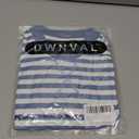 Dwnval Women's Stripe Crew Neck Short Sleeve Shirts Basic Loose Fit 2025 Summer Going Out Tops(Blue.White, Medium)