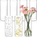 7pcs Glass Cylinder Vases for Centerpieces - 10 Inch Tall Glass Vases for Flowers, Hurricane Candle Holders Floating Candle Vase for Table Centerpiece Formal Dinners Home Decor